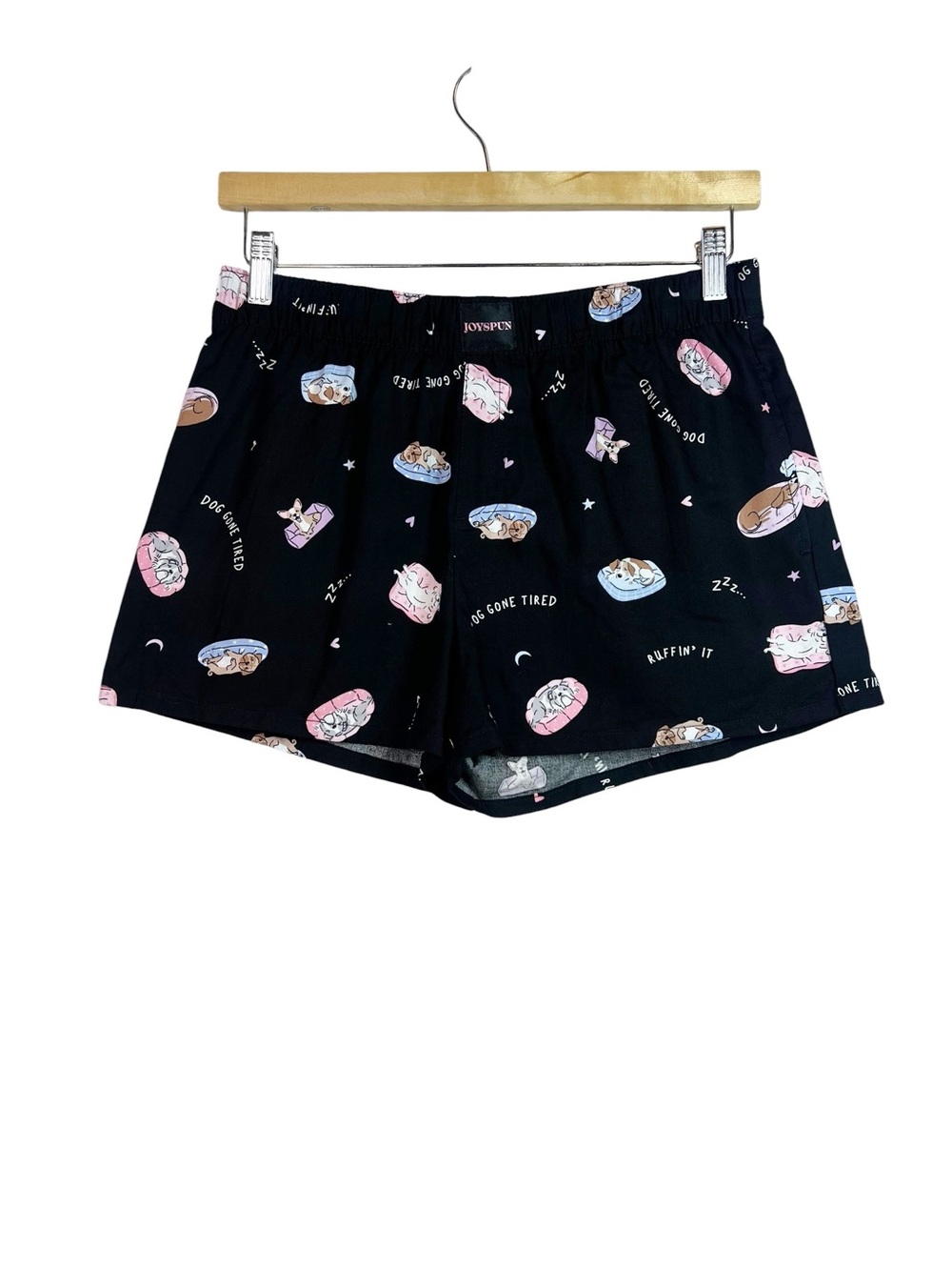 Joyspun Black Dog Boxer Pajama Shorts Size S Lounge Comfy